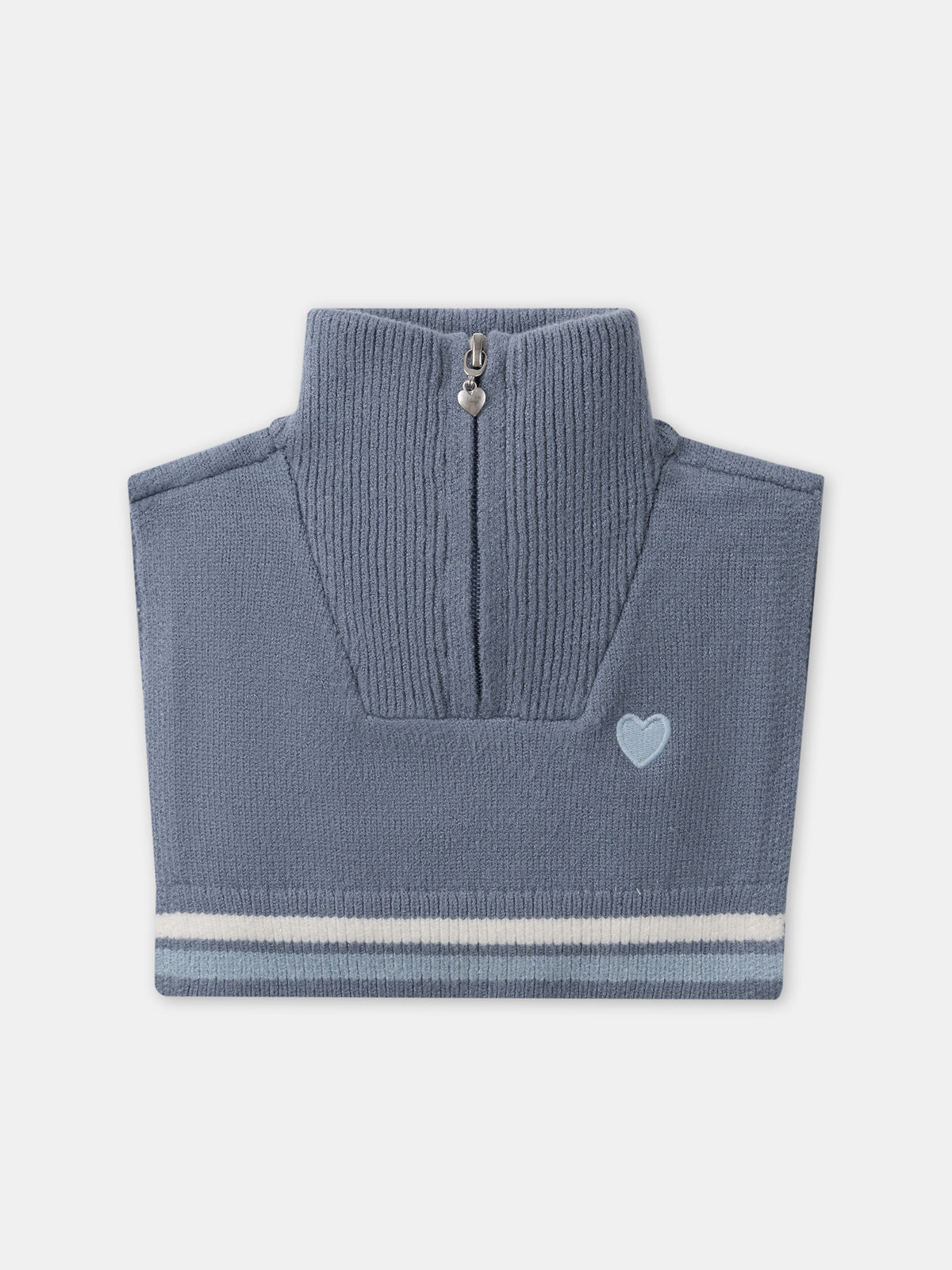 Blau-grauer Plastron mit Herzstickerei Mädchen