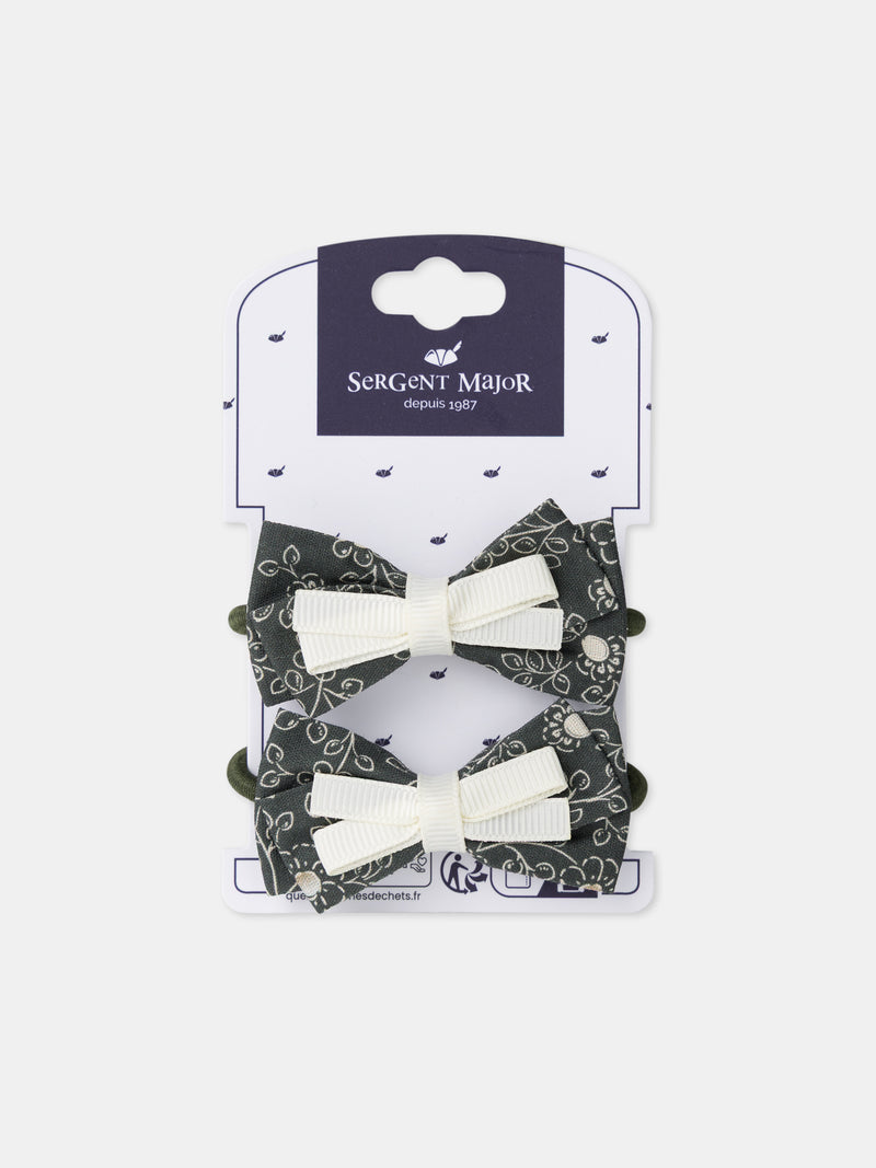 Set aus 2 Blumenmuster-Gummi-Knoten für Mädchen