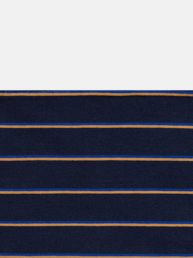 Umkehrbarer snood marineblau oder mit braunen Streifen für Jungen