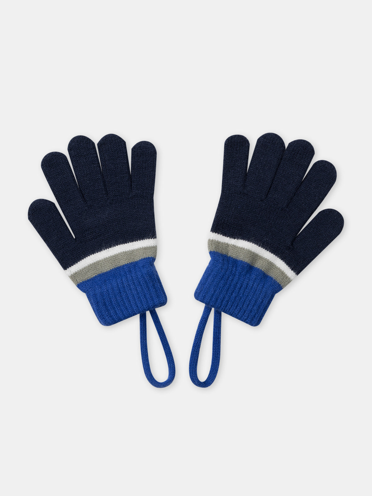 Gants bleu marine à rayures Garçon