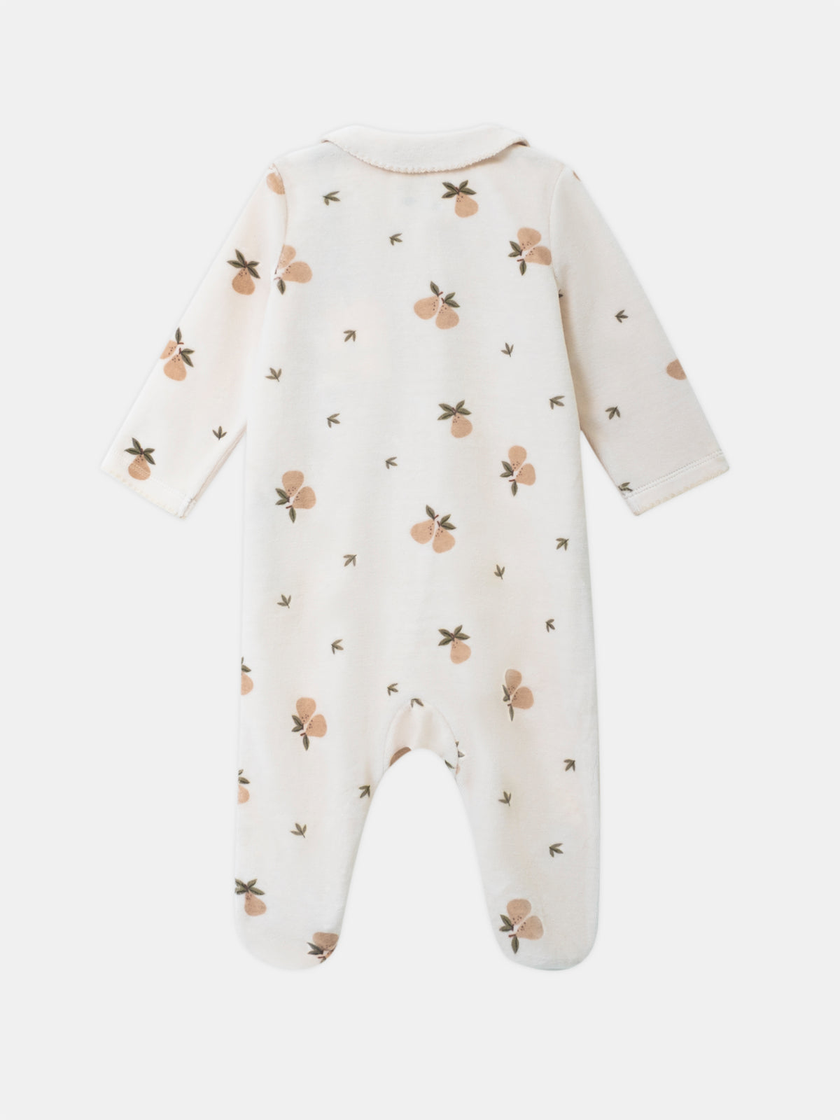 Samt-Pyjama-vanille-mit-Birnen-Muster-Baby-Mädchen