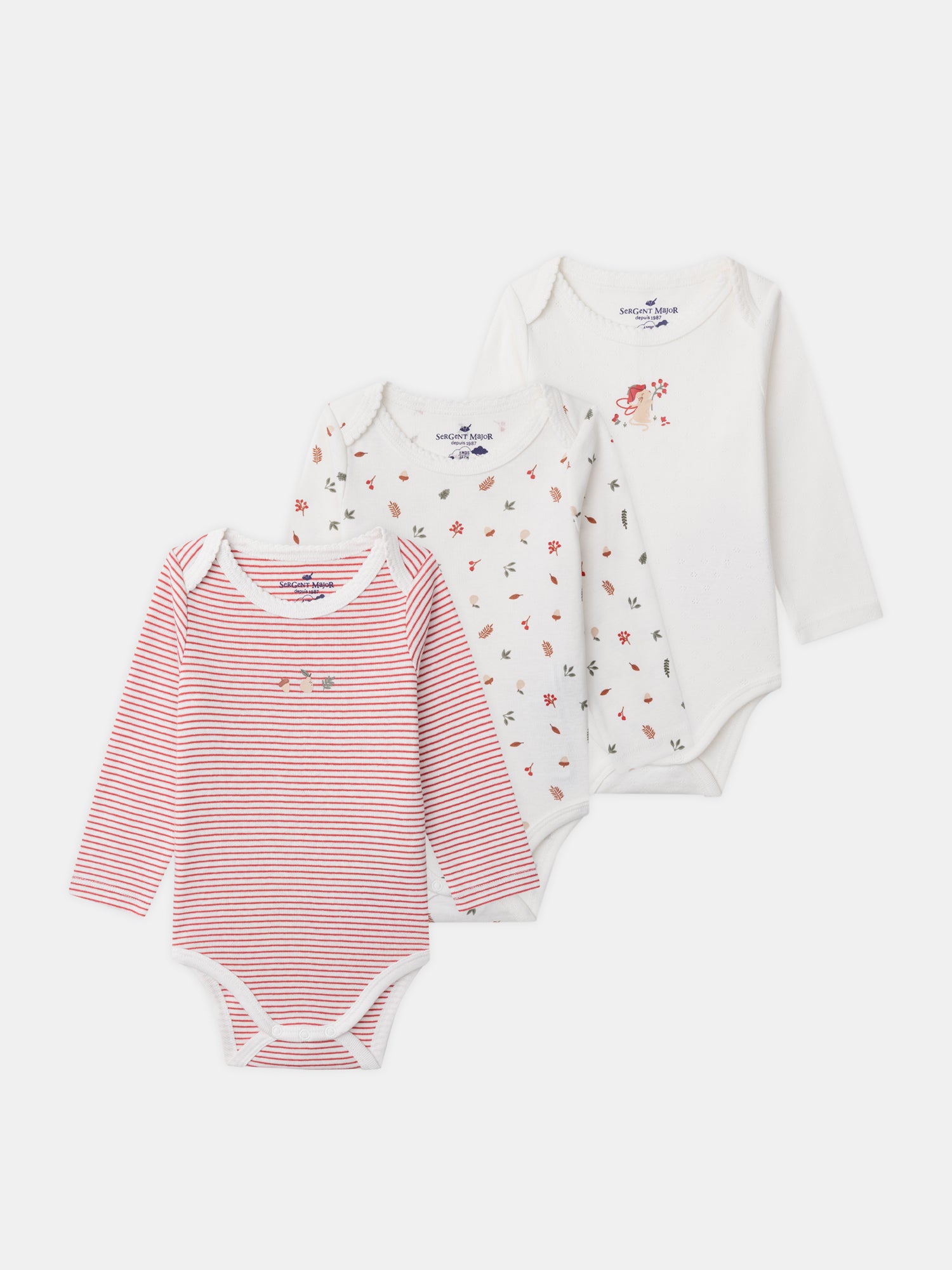 Set aus 3 langarm Bodys für Baby Mädchen