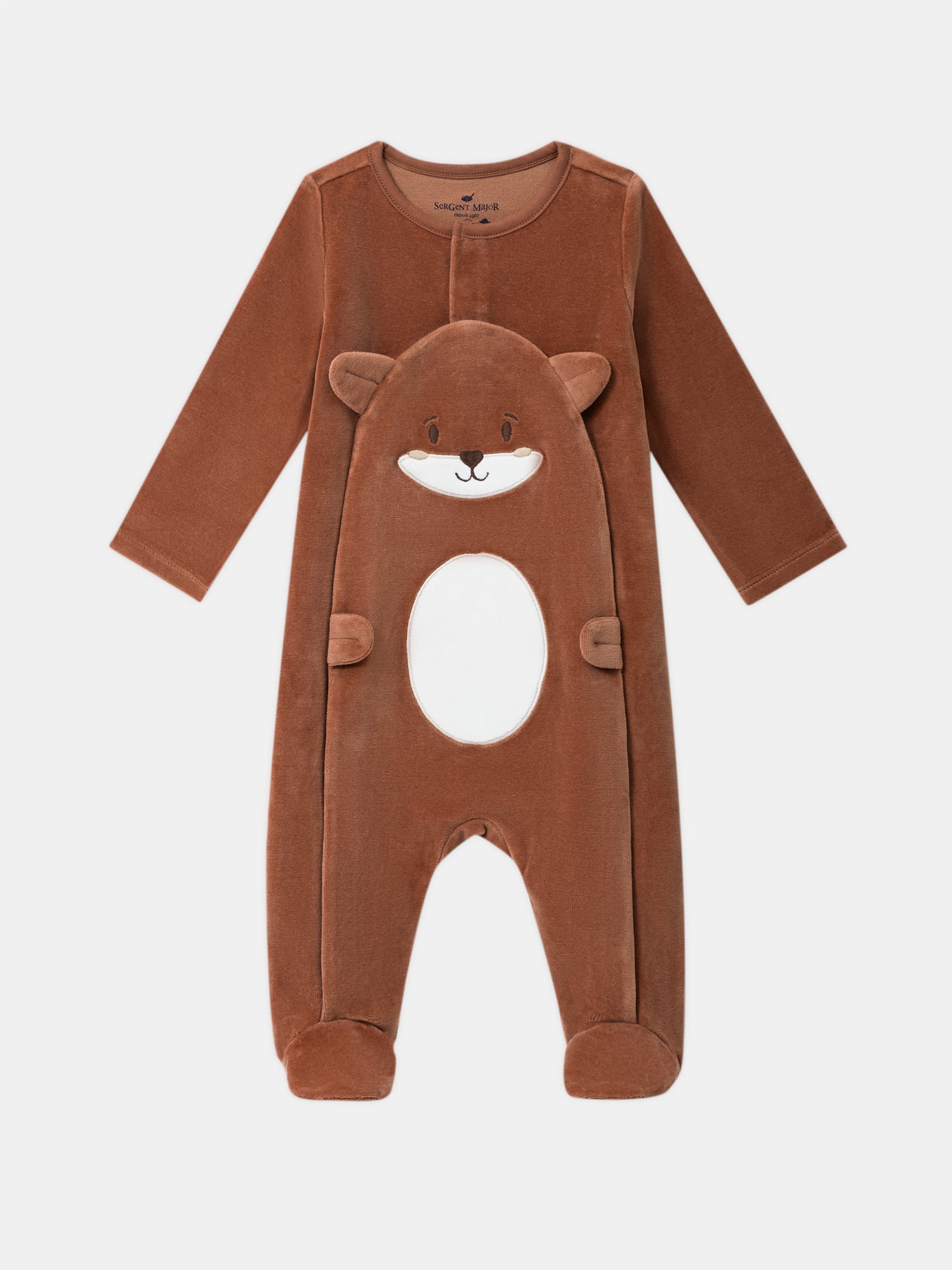 Fleece-Einteiler-mit-Fuchs-Gesicht-Patch-Baby-Junge