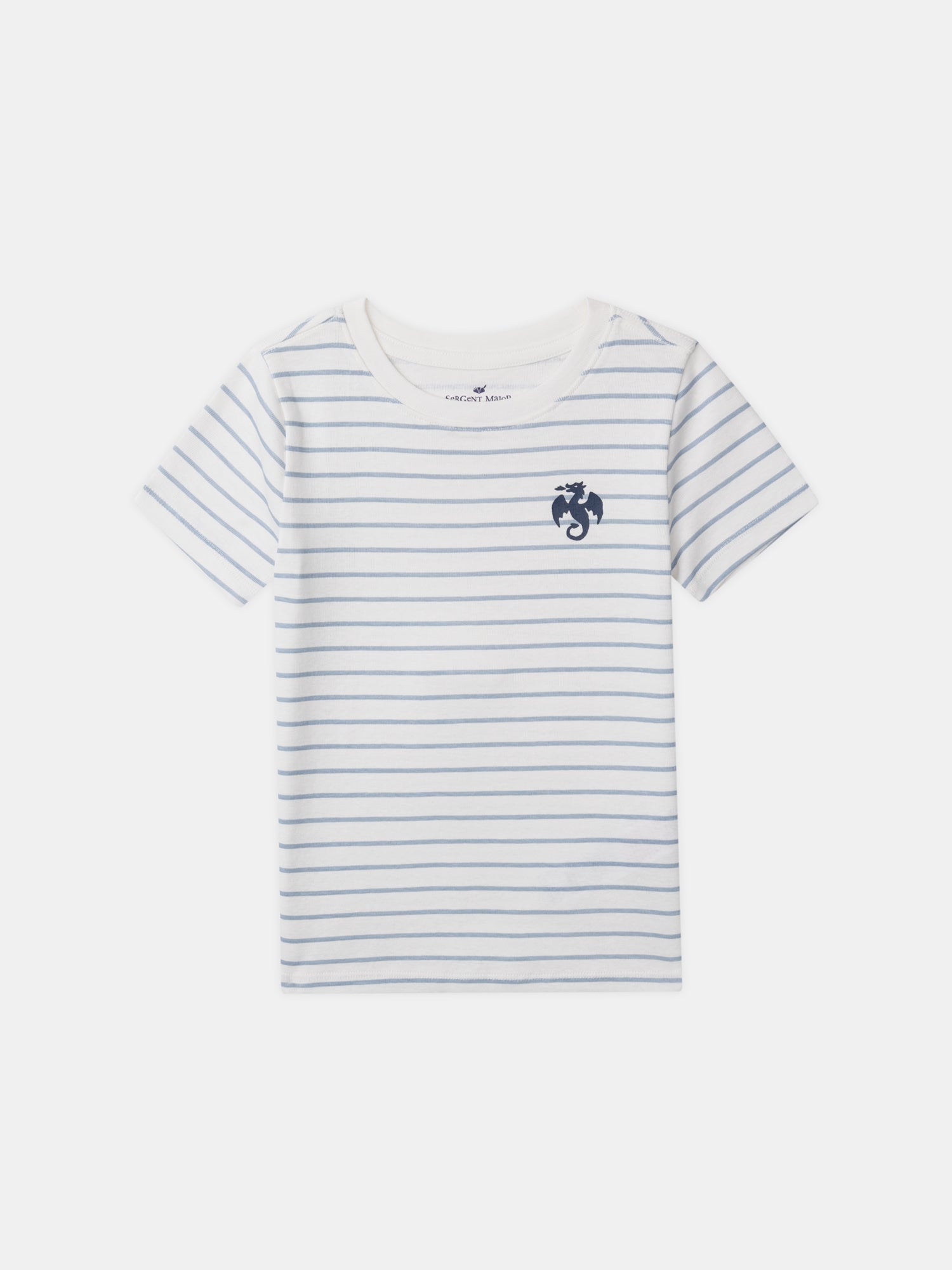 Lot 2 t-shirts écru imprimé dragon ou à rayures bleues Garçon