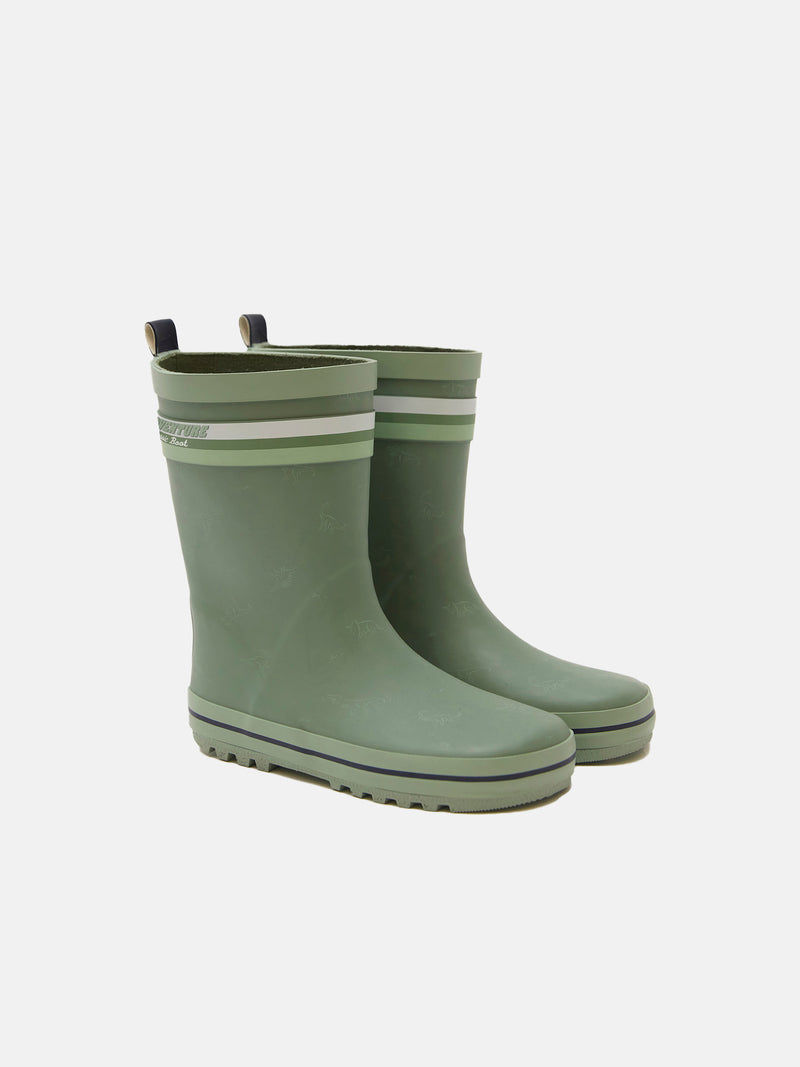 Bottes de pluie vertes imprimée dinosaures Garçon