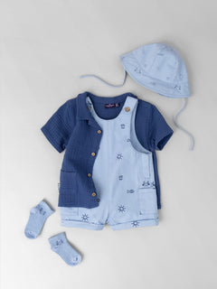 Tenue de Bébé Garçon : Bleu d'été - 1