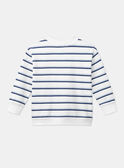 Blauer und ungebleichter Pullover mit Streifenmuster LERAYAGE / 24H3PGJ1SWE001