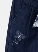 Blaue Karottenjeans mit Gürtel mit Blumenmuster LEJINETTE / 24H2PFJ1JEAK005