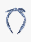Petrolblaues Stirnband für Mädchen mit Knoteneffekt und Blumendruck BUSERTETTE / 21H4PFT1TET715