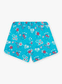 Kind Mädchen türkisfarbene Shorts mit Blumendruck CAUSHOETTE 2 / 22E2PFT4SHO202