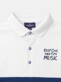 Blau-weißes Poloshirt aus Jersey mit Gitarren-Dachsmotiv LEPOLAGE / 24H3PGJ1POL000