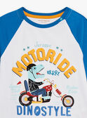 Kind Junge Motorrad-Dinosaurier-Pyjama-Set CAMOTAGE / 22E5PG41PYJ001