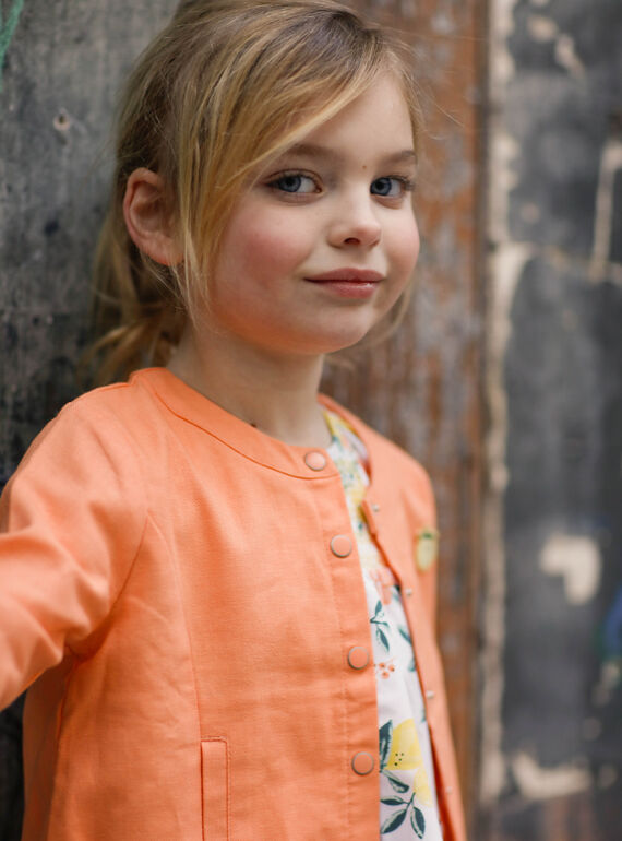 Orange Jacke Kind Mädchen ZIJAKETTE / 21E2PFO1VES406