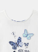 Ecru T-Shirt mit Schmetterlingsmotiv LEPAPYETTE / 24H2PFJ1TMC001