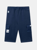 Marineblaue Komforthose mit Taschen mit Cargo-Effekt LADAMIEN / 24H1BGJ1PANC230