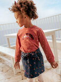 Kind Mädchen Jeansrock mit gestickten Motiven CAJETTE / 22E2PF71JUPP274