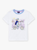T-Shirt in Weiß und Blau mit kurzen Ärmeln LABAGE / 24H3PGI3TMC000