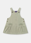 Besticktes tongrünes Kaselkleid KABERENICE / 24E1BF31CHSG600