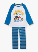 Kind Junge Motorrad-Dinosaurier-Pyjama-Set CAMOTAGE / 22E5PG41PYJ001