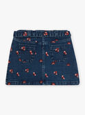 Kind Mädchen Jeansrock mit gestickten Motiven CAJETTE / 22E2PF71JUPP274