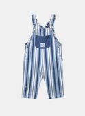 Lange blau-weiße Latzhose aus Denim mit Streifenmuster LADEREK / 24H1BGJ1SALP274