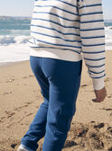 Blaue Hose aus strukturiertem Fantasiestrick LEJOGAGE / 24H3PGJ1CFPC230