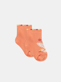 Jacquard-Socken mit Vogelmotiv und buntem Blumenprint in Orange KLOSOZETTE / 24E4PFS1SOBE405