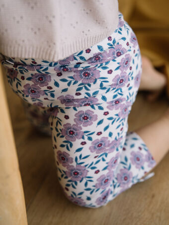 Leggings aus Baumwolle mit malvenfarbenem Blumenmuster DAALIZEE / 22H4BF51CAL001