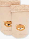 3 beige Socken mit Tiermotiven GANASH / 23H4BGI1LC3007
