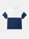 Blau-weißes Poloshirt aus Jersey mit Gitarren-Dachsmotiv LEPOLAGE / 24H3PGJ1POL000