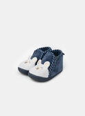 Blaue Babyschuhe mit weißem Bärenkopf Baby, Jungen NEANTOINE / 25F10BG31CHP070