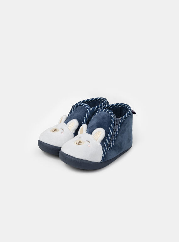 Blaue Babyschuhe mit weißem Bärenkopf Baby, Jungen NEANTOINE / 25F10BG31CHP070