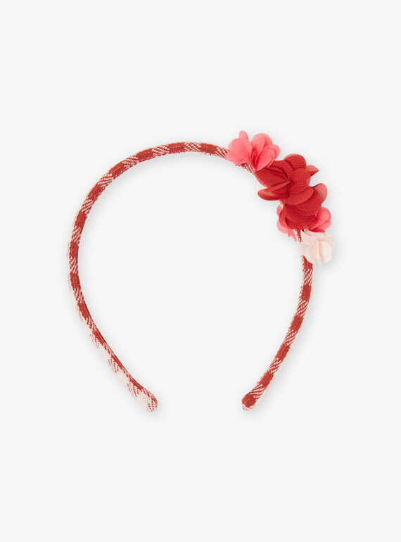 Stirnband für Mädchen mit Karos und Blumen BOTOTETTE / 21H4PFS4TET821