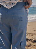 Schmale Cargohose, blau gefrostet LESLIMAGE / 24H3PGJ1PANC206
