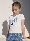Ecru T-Shirt mit Schmetterlingsmotiv LEPAPYETTE / 24H2PFJ1TMC001