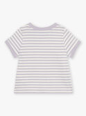 Fliederfarbenes gestreiftes T-Shirt mit kurzen Ärmeln FAOCTAVE / 23E1BGO1TMCH700