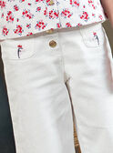 Kind Mädchen ecrufarbene Jeans mit weitem Bein CILOUETTE / 22E2PF81PAN001