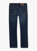 Dunkle Denim-Jeans für Kinder Jungen mit Kontrastnähten CAZIRAGE1 / 22E3PGF2JEAK005