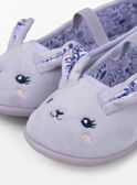 Ballerinas, violett mit Kaninchenkopf-Stickerei und Pompon Mädchen NUILAPETTE / 25F10PF31CHP205