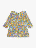 Rüschenkleid in marineblau mit Blumenmuster  FABETTY / 23E1BF81ROB070