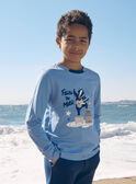 Hellblaues T-Shirt aus Jersey mit Dachs-Motiv als Gitarrist LETICHAGE / 24H3PGJ1TMLC236