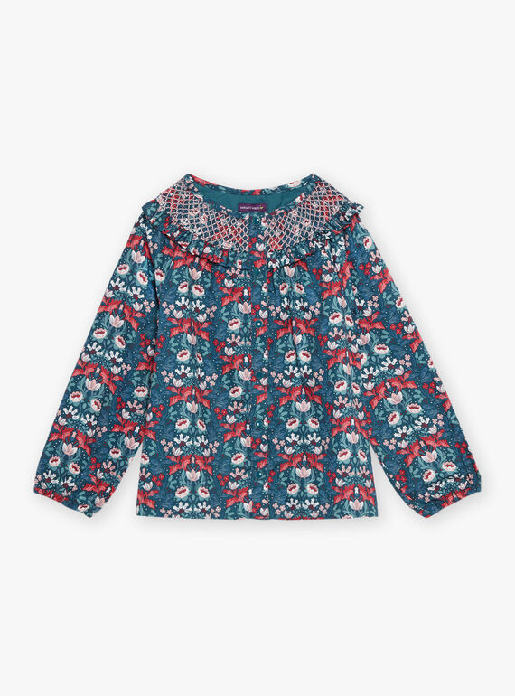 Grüne Bluse mit Blumenmuster DUIBLETTE / 22H2PFZ1CHEG633