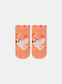Jacquard-Socken mit Vogelmotiv und buntem Blumenprint in Orange KLOSOZETTE / 24E4PFS1SOBE405