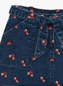 Kind Mädchen Jeansrock mit gestickten Motiven CAJETTE / 22E2PF71JUPP274