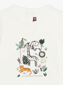 Baby Junge ecrufarbenes Tier- und Dschungel-T-Shirt CAKILLIAN / 22E1BG91BOD001