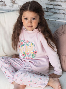 Pyjama-T-Shirt und rosa Hose für Mädchen BEBICHETTE / 21H5PF63PYJD300