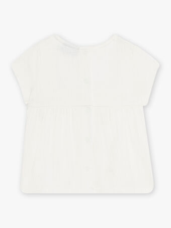 Kurzärmelige ecrufarbene Bluse für Baby Mädchen CAISIS / 22E1BF91BOD001