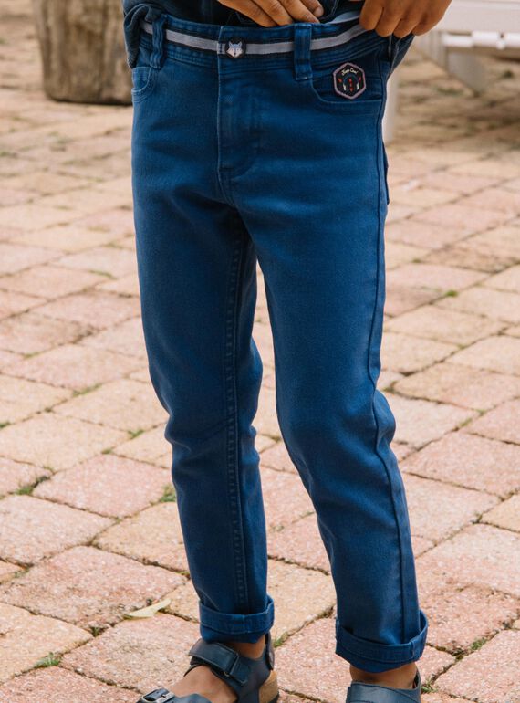 Schmale Hose aus blauem Twill DABRAGE / 22H3PG51PANC207