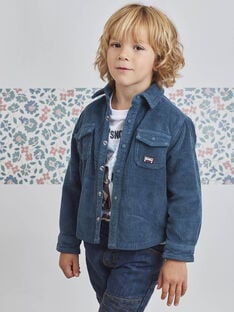 Blaues, mit Samt besticktes Überhemd für Kind Junge BOTILAGE / 21H3PGO1SCHC233