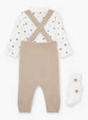 Set mit Hose, Body und Söckchen in Beige und Weiß LONDON / 24H0CM11ENS007
